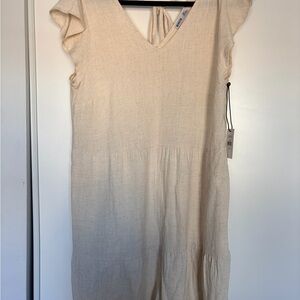 Devoted Cream Linen Blend Dress